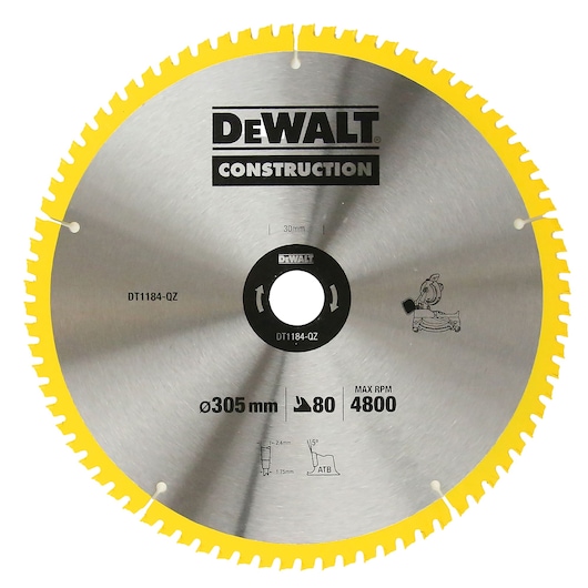 Circ Saw Blade Stationary corded 305x30mm 80T