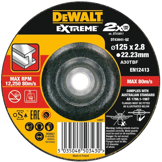 EXTREME® BONDED DISC CUTTING 125MM X 3.0MM X 22.23MM