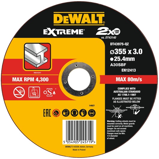 EXTREME® BONDED DISC CUTTING 355MM X 3.0MM X 25.4MM