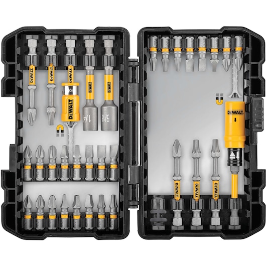 Overhead view of max impact 34 piece screwdriving set.